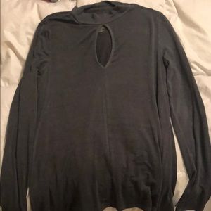 Gray Keyhole Shirt